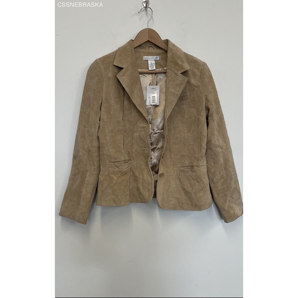 Gently used pursuits, ltd. Tan Leather Blazer, Fully Lined- Size M